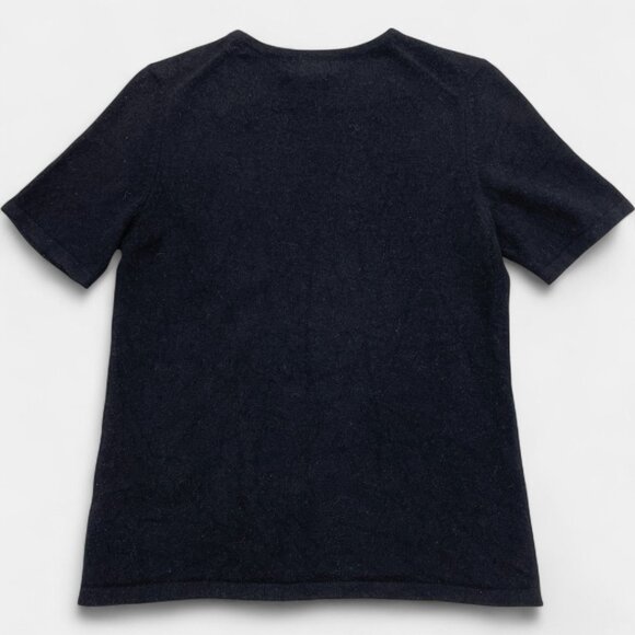 Charter Club Women's Black 2-Ply Cashmere Sweater Short Sleeve Size Small - Picture 6 of 6